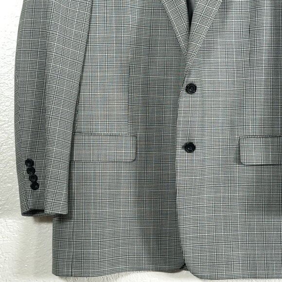 Hickey Freeman T-Model 100% Worsted Wool Houndstooth Check Blazer Men's Size 42R - Picture 4 of 15